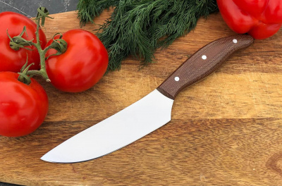 Кухонный нож "Овощной": сталь - N690 (кованая); рукоять - текстолит