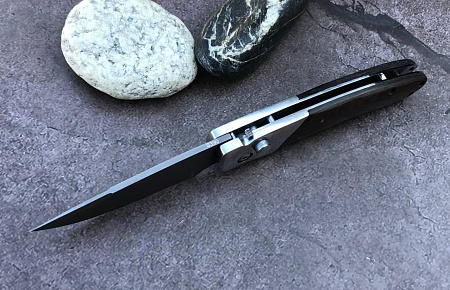 Выкидной нож "Барс": сталь - s390 ; рукоять -венге