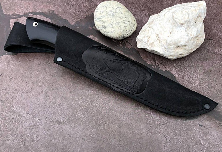 Нож "Глухарь": сталь - Bohler s390; рукоять - граб -  карельская береза - мельхиор