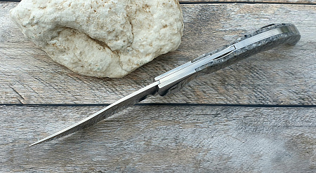 Складной нож "Носорог": сталь - Х12МФ (кованая); рукоять - камень