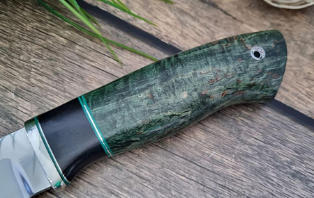 Нож "Медведь": сталь - Bohler М390; рукоять - карельская береза, вставка черный граб